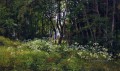flores en el borde del bosque 1893 paisaje clásico Ivan Ivanovich árboles